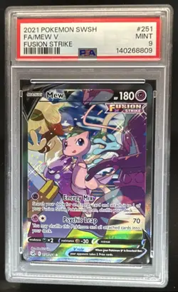 2021 Pokemon SWSH Fusion Strike Mew V #251/264 PSA 9 - Image 1