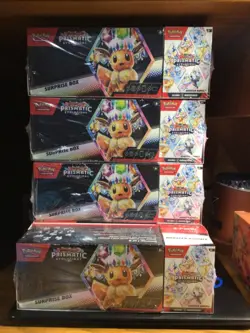 Pokemon Prismatic Evolutions Sam’s Club Surprise Box + Booster Bundle X5 - Image 1