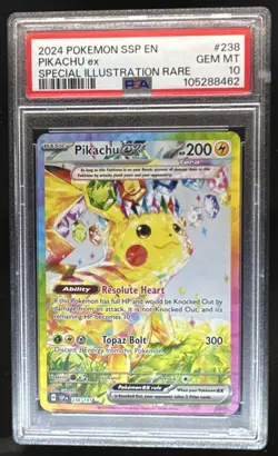 2024 Pokemon Surging Sparks Pikachu Ex #238/191 PSA 10 - Image 1