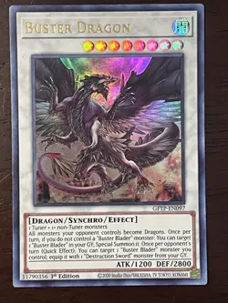 YuGiOh Buster Dragon GFTP-EN097 Ghosts from the Past 1st Edition ULTRA RARE Holo - Image 1