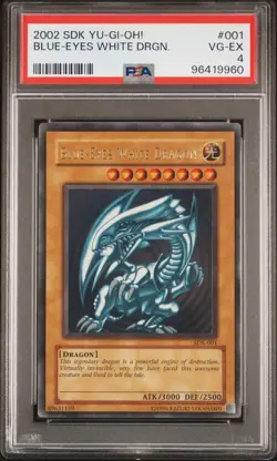 YU-GI-OH! 2002 Blue Eyes White Dragon 001 Starter Deck Kaiba PSA 4 - Image 1