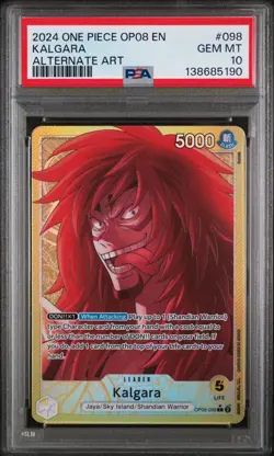 2024 One Piece OP08-098 Kalgara Alternate Art Leader PSA 10 GEM MINT - Image 1