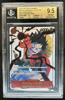2025 One Piece 3rd Anniversary Event Winner Monkey D Luffy #ST01-012 BGS 9.5 - Image 1