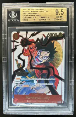 2025 One Piece 3rd Anniversary Event Winner Monkey D Luffy #ST01-012 BGS 9.5 - Image 1