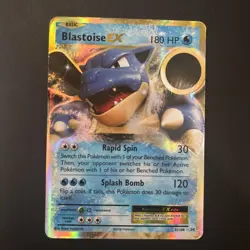 2016 POKEMON XY EVOLUTIONS SET BLASTOISE EX HOLO CARD, 21/108 - Image 1