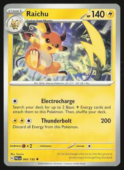 SV02: Paldea Evolved Raichu #064/193 Uncommon Pokemon Card - Image 1