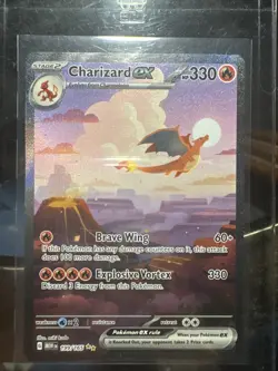 Pokemon TCG Charizard EX SAR 199/165 SV 151 Card Near Mint Condition - Image 1