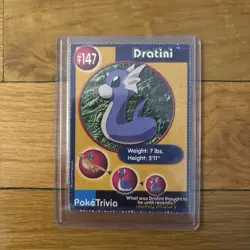 Pokemon PokeTrivia Dratini Card No. 147 Mewtwo Strikes Back Nintendo - VINTAGE - Image 1