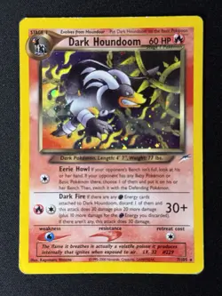 Pokemon Dark Houndoom TCG Card Neo Destiny 7/105 Unlimited Holo Rare - Image 1