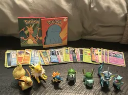 Pokemon Lot 40+ Cards, 2 Sealed Packs, 7 Figures – Starter Bundle - Image 3