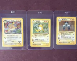 Pokemon Raichu Dark Raichu Magneton Cards Lot 3 Base Team Rocket 1999 WOTC - Image 1
