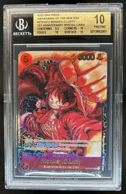 2023 One Piece New Era Monkey D Luffy 1st Ann Special Alt Art #ST01-012 BGS 10 - Image 1