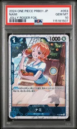 2025 One Piece PRB01 The Best 063 Nami Jolly Roger Foil PSA 10 Gem Mint - Image 1