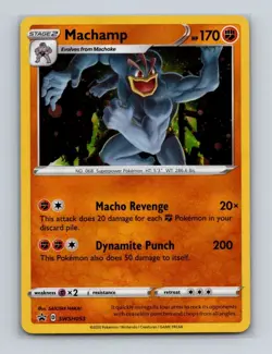 Machamp SWSH053 Pokemon Sword & Shield Black Star Promo Cosmos Holo Card NM+ - Image 1