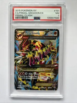 Pokemon Groudon EX Full Art Holo Ultra Rare Card XY Primal Clash 151/160 PSA 7 - Image 1