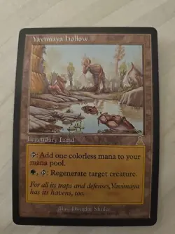 MTG Urza's Destiny Yavimaya Hollow Rare Magic the Gathering Card Legendary Land - Image 1