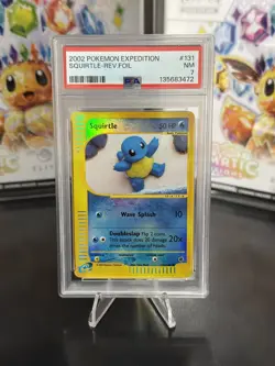 PSA 7 Squirtle 131/165 Reverse Foil Expedition E Series 2002 Pokemon Card NM - Image 1