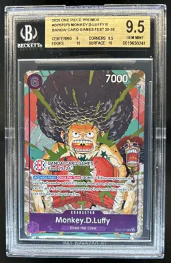 2025 One Piece Bandai Card Games Fest Promo Monkey D Luffy #OP07-073 BGS 9.5 - Image 1