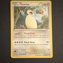 Pokemon Snorlax 118/162 Regular Basic 120HP Knock Away TCG Card - Image 1