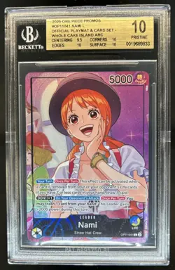 2025 One Piece Whole Cake Island ARC Playmat Card Promo Nami #OP11-041 BGS 10 - Image 1