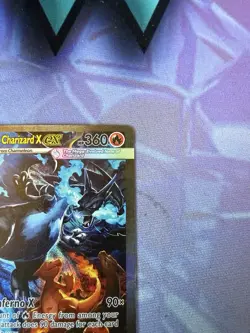 Pokemon Mega Charizard X EX 125/094 PFL Holo Rare Mega Evolution Card Fresh Pull - Image 3