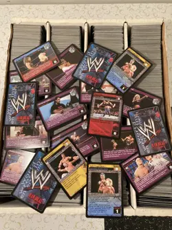 Huge Lot of 2000-2006 WWE Raw Deal Trading Card Game Lot About 4000-Un Searched! - Image 1