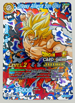 Uneasy Alliance Son Goku Judge Level 2 Foil Stamp Dragon Ball Super Card Game LP - Image 1