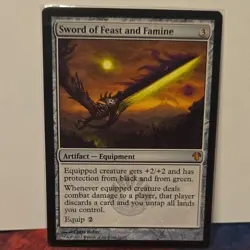 Magic The Gathering Sword of Feast and Famine Artifact Equipment 2011 English - Image 1