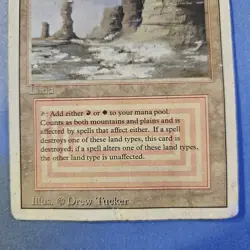 MTG Plateau Revised Edition Dual Land Drew Tucker Art HP Heavy Play Damaged - Image 2