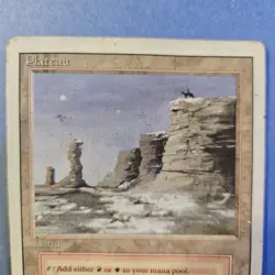 MTG Plateau Revised Edition Dual Land Drew Tucker Art HP Heavy Play Damaged - Image 3