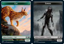 Cat Token (020) // Zombie Token - Foil NM, English MTG Core Set 2021 - Image 1