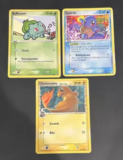 Charmander, Bulbasaur, Squirtle Crystal Guardians Set Of 3 Starters Pokemon TCG - Image 1