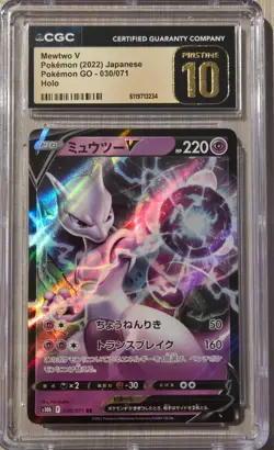CGC Pristine 10 Mewtwo V 030/071 Pokemon GO 2022 Japanese - Image 1