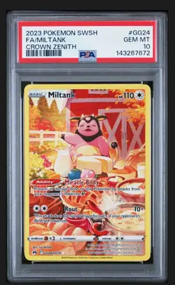 Pokemon TCG Sword & Shield Miltank GG24 Crown Zenith Full Art PSA 10 - Image 3