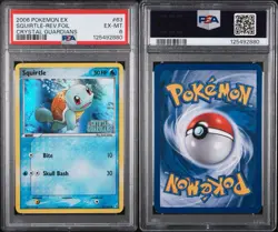2006 Pokemon EX Crystal Guardians Squirtle Reverse Foil #63 PSA 6 - Image 3