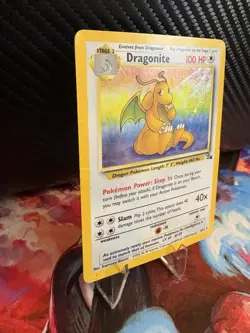Dragonite 4/62 Holo Fossil Set WOTC 1999 Heavy Played Vintage Pokemon - Image 3