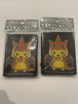 Poncho Pikachu Mega Charizard Card Sleeves x32 2 Packs Pokemon Center Limited - Image 5