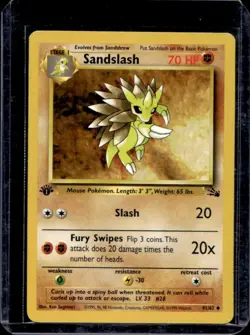 1999 Pokemon Fossil 1st Edition Sandslash #41/62 - Image 1