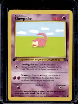 1999 Pokemon Fossil 1st Edition Slowpoke #55/62 - Image 1