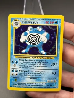 Pokemon TCG Poliwrath 13/102 Holo Rare Unlimited Base Set Vintage Lightly Played - Image 2