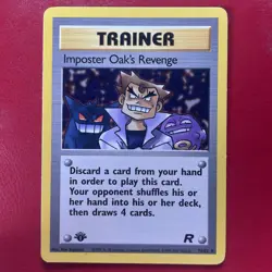 Imposter Oak's Revenge 76/82 Team Rocket Regular First Edition Pokemon Card - Image 1