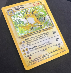 1999 POKEMON GAME BASE SET 14/102 RAICHU HOLO RARE - MODERATELY PLAYED - Image 3