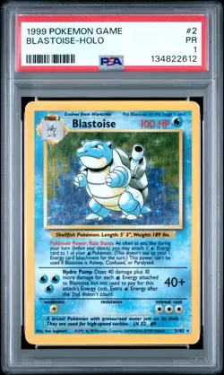 PSA 1 PR 1999 Base Set Blastoise 2/102 Holo Foil Pokemon WOTC Unlimited Rare - Image 1