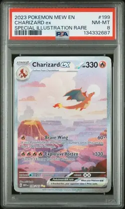 2023 Pokemon Mew 151 Charizard ex 199/165 Special Illustration Rare PSA 8 - Image 1