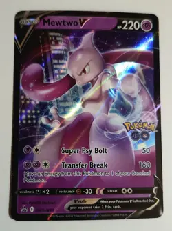 MEWTWO V - SWSH223 - Black Star Promo Pokemon GO Full Art Ultra Rare NM - Image 1
