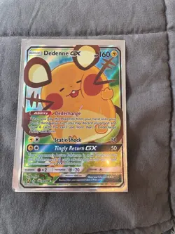 2019 Pokemon Dedenne GX Promo Full Art Holo Alternate Art 195A/214 160 HP Basic - Image 1