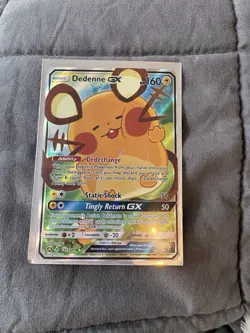 2019 Pokemon Dedenne GX Promo Full Art Holo Alternate Art 195A/214 160 HP Basic - Image 2