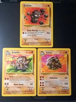 Fossil Wotc Geodude 47/62 Graveler 37/62 Golem 36/62 - Image 1