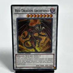 YuGiOh Red Dragon Archfiend Limited Edition Secret Rare CT05-EN002 LP Card - Image 1