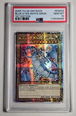 2025 YU-GI-OH! Blue Eyes White Dragon RA04-EN002 QCR PSA 10 - Image 1